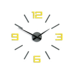Moderné nástenné hodiny SILVER XL GREY-YELLOW greyyellow - obrázok 2