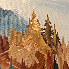 Makro detail ručne maľovaných impasto ťahov akrylovou farbou na povrchu obrazu, viditeľná textúra a reliéf — Papilora Crafted for Home.