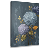 Obraz hortenzie na plátne — 3D vizualizácia canvasu s viditeľným dreveným podrámkom, Papilora Premium Art.