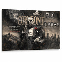 Obraz Krstný otec – Don Vito Corleone s rodokmeňom rodiny Corleone na plátne
