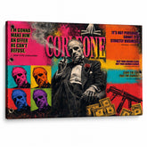 Obraz Krstný otec v štýle pop art – Don Vito Corleone s filmovými citátmi na plátne