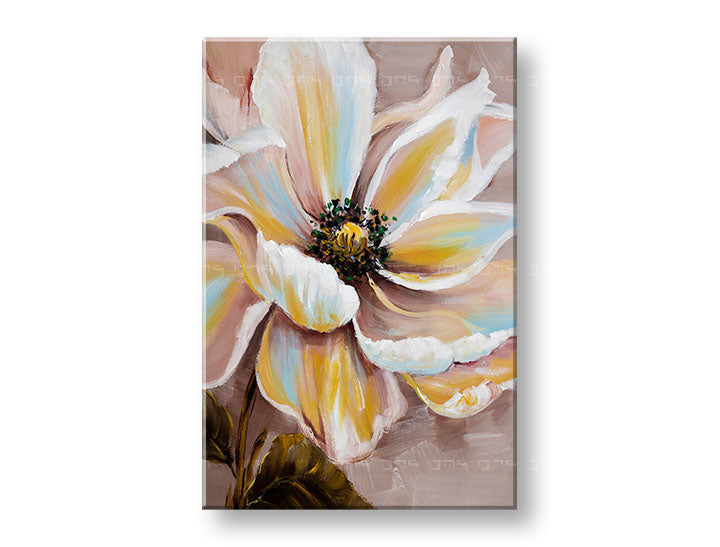Moderný obraz na plátne s motívom kvety, príroda v bielo-béžových odtieňoch, pokojná atmosféra, príroda a jarná atmosféra, vhodný do chodby | Obraz na plátne KVETY – hlavný