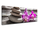 Rustikálny obraz na plátne s motívom FENG SHUI v fialovo-sivých odtieňoch, pokojná atmosféra, príroda, vhodný do obývačky | Obraz na plátne FENG SHUI_060-13 – produkt