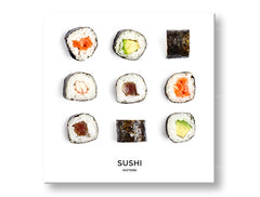 Obraz na plátne s motívom SUSHI, príroda v bielo-čiernych odtieňoch, vhodný do kuchyne | Obraz na stenu SUSHI_067-12 – hlavný