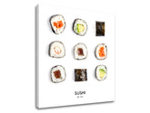Industriálny obraz na plátne s motívom SUSHI, príroda v bielo-čiernych odtieňoch, vhodný do kuchyne | Obraz na stenu SUSHI_067-12 – produkt
