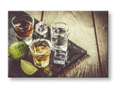 Vintage obraz na plátne s motívom TEQUILA, mapa v zelených odtieňoch, oslava, vhodný do kuchyne | Obraz na stenu TEQUILA_075-11 – hlavný