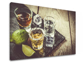 Vintage obraz na plátne s motívom TEQUILA, mapa v zelených odtieňoch, oslava, vhodný do kuchyne | Obraz na stenu TEQUILA_075-11 – produkt