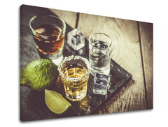 Vintage obraz na plátne s motívom TEQUILA, mapa v zelených odtieňoch, oslava, vhodný do kuchyne | Obraz na stenu TEQUILA_075-11 – produkt