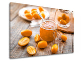 Klasický obraz na plátne s motívom OVOCIE v oranžovo-zlatých odtieňoch, útulná atmosféra, vhodný do kuchyne | Obraz na stenu OVOCIE_077-11 – produkt