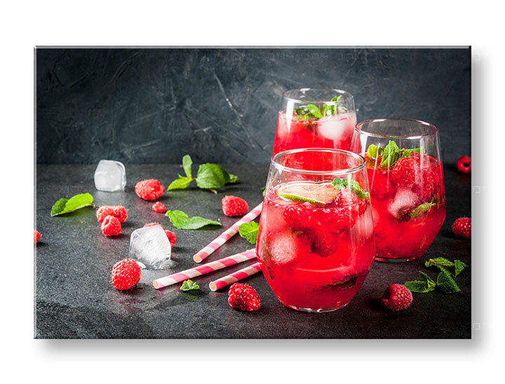 Obraz na plátne s motívom LETNÝ DRINK v bielo-ružových odtieňoch, vhodný do kuchyne | Obraz na stenu LETNÝ DRINK_082-11 – hlavný