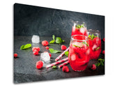 Klasický obraz na plátne s motívom LETNÝ DRINK v bielo-ružových odtieňoch, vhodný do kuchyne | Obraz na stenu LETNÝ DRINK_082-11 – produkt