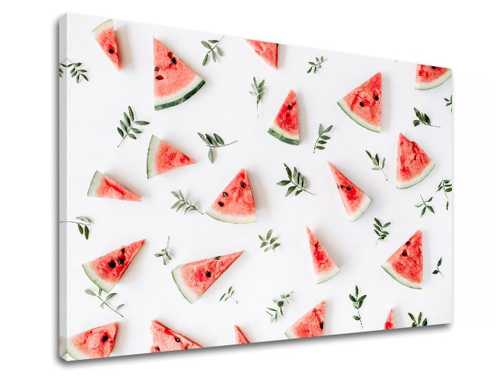 V škandinávskom štýle obraz s motívom MELÓN, ovocie, príroda v bielo-zelených odtieňoch | Obraz na stenu MELÓN_087-11 – náhľad