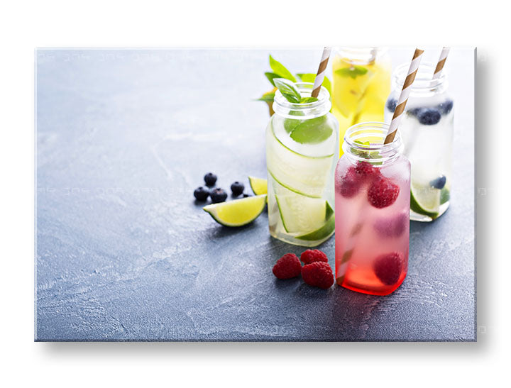 Obraz na plátne s motívom LETNÝ DRINK v modro-zelených odtieňoch, vhodný do kuchyne | Obraz na stenu LETNÝ DRINK_088-11 – hlavný