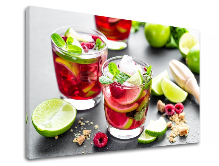 Klasický obraz s motívom LETNÝ DRINK v zeleno-červených odtieňoch | Obraz na stenu LETNÝ DRINK_089-11 – náhľad