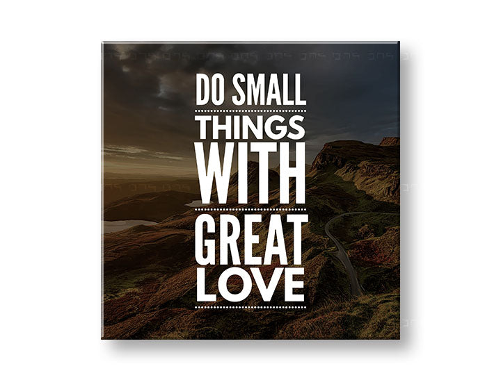 Obraz na plátne s motívom Do small things, obloha, krajina, motivačný citát v bielych odtieňoch, príroda, vhodný do kancelárie | Motivačný obraz na stenu Do small things_001 – hlavný