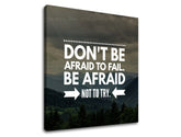 Moderný obraz na plátne s motívom Don´t be afraid, hory, les, oblaky, obloha v bielo-sivých odtieňoch, odvaha, vhodný do kancelárie | Motivačný obraz na stenu Don´t be afraid – produkt