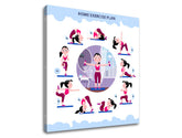Moderný obraz na plátne s motívom Home exercise plan, motivačný citát, športový motív v bielo-modrých odtieňoch, energická atmosféra, vhodný do pracovne – produkt