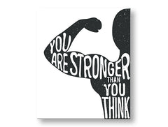 Moderný obraz na plátne s motívom You are stronger, motivačný citát, príroda v bielo-čiernych odtieňoch, sila | Motivačný obraz na stenu You are stronger – hlavný