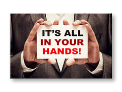 Art deco obraz na plátne s motívom Its all in your hands, motivačný citát v bielo-červených odtieňoch, vhodný do kancelárie | Motivačný obraz na stenu Its all in your hands_001 – hlavný
