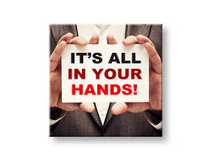 Art deco obraz na plátne s motívom Its all in your hands, motivačný citát v červeno-čiernych odtieňoch | Motivačný obraz na stenu Its all in your hands_002 – hlavný
