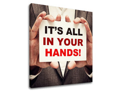 Art deco obraz s motívom Its all in your hands, motivačný citát v červeno-čiernych odtieňoch | Motivačný obraz na stenu Its all in your hands_002 – náhľad