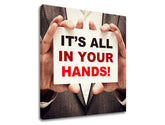 Art deco obraz na plátne s motívom Its all in your hands, motivačný citát v červeno-čiernych odtieňoch | Motivačný obraz na stenu Its all in your hands_002 – produkt