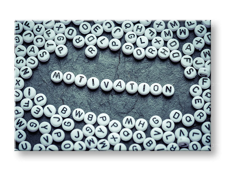 Industriálny obraz na plátne s motívom Motivation, motivačný citát v bielo-sivých odtieňoch, inšpiratívna atmosféra, vhodný do kancelárie | Motivačný obraz na stenu Motivation – hlavný