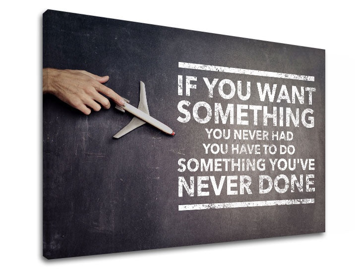 Moderný obraz s motívom If you want something, detský motív, motivačný citát v bielo-béžových odtieňoch | Motivačný obraz na stenu If you want something – náhľad