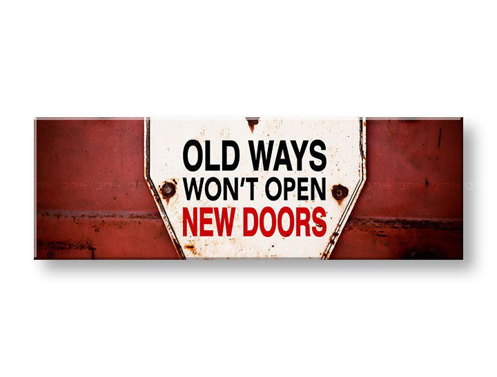 Obraz na plátne s motívom Old ways, motivačný citát v bielo-červených odtieňoch, vhodný do chodby | Motivačný obraz na stenu Old ways_003 – hlavný