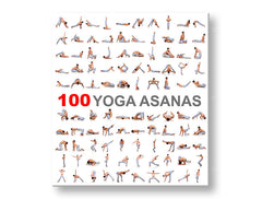 Moderný obraz na plátne s motívom 100 Yoga asanas, motivačný citát v bielo-sivých odtieňoch, vnútorný pokoj | Motivačný obraz na stenu 100 Yoga asanas – hlavný