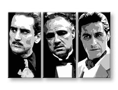 Moderný obraz na plátne s motívom The Godfather v čierno-bielych odtieňoch, dramatická atmosféra, sila a moc a rodina | Najväčší MAFIÁNI na plátne - The Godfather – produkt