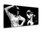 Pop art obraz na plátne s motívom Pulp Fiction, muž v obleku, príroda v bielo-čiernych odtieňoch, dramatická atmosféra, vhodný do kancelárie – produkt, pohľad 2