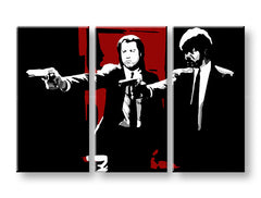 Pop art obraz na plátne s motívom Pulp Fiction v bielo-červených odtieňoch, intenzívna atmosféra, filmový svet, vhodný do obývačky | POP Art obraz Pulp Fiction – produkt
