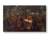 Moderný obraz na plátne s motívom Adolph Menzel - Valcovňa železa v čierno-žltých odtieňoch | Obraz na plátne Adolph Menzel - Valcovňa železa – produkt