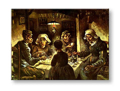 Vintage obraz na plátne s motívom Vincent van Gogh - Jedáci zemiakov, mapa, príroda v béžovo-hnedých odtieňoch, pochmúrna atmosféra, vhodný do kuchyne – produkt, pohľad 2