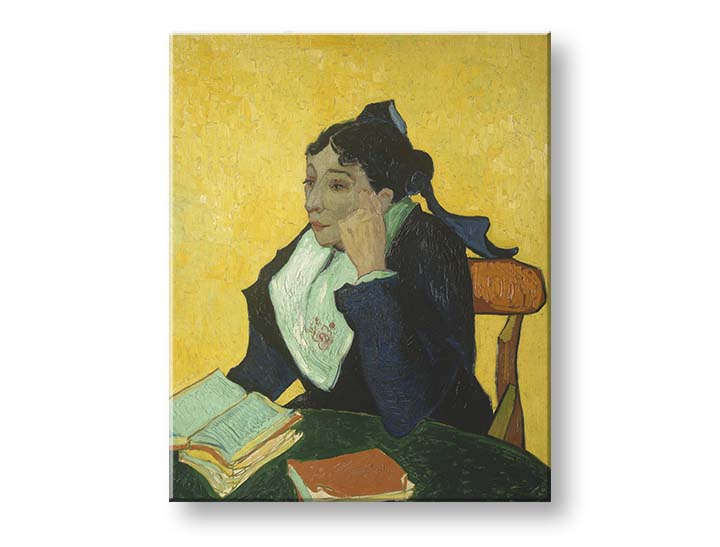 Vintage obraz na plátne s motívom Vincent van Gogh - Arlesanka v hnedo-zelených odtieňoch, samota, vhodný do pracovne | Obraz na plátne Vincent van Gogh - Arlesanka – produkt, pohľad 2