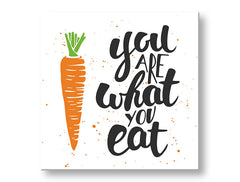 Obraz na plátne s motívom detský motív, príroda v bielo-oranžových odtieňoch, hravá atmosféra, vhodný do kuchyne | Obraz na stenu s textom You are what you eat – hlavný