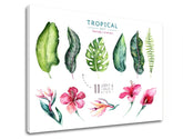 Obraz na stenu s textom Tropical set flamingo | rôzne rozmery