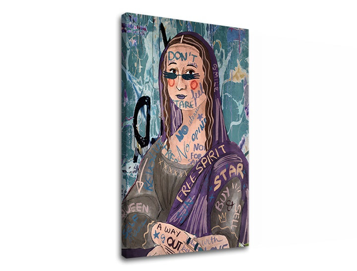 Klasický obraz s motívom MONA LISA ABSTRAKT 001, mestský motív v béžovo-fialových odtieňoch | Obraz na plátne MONA LISA ABSTRAKT 001 – náhľad