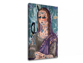 Klasický obraz na plátne s motívom MONA LISA ABSTRAKT 001, mestský motív v béžovo-fialových odtieňoch | Obraz na plátne MONA LISA ABSTRAKT 001 – produkt
