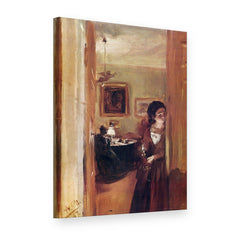 Obraz Obývačka s umelcovou sestrou – Adolph Menzel na plátne, 3D pohľad