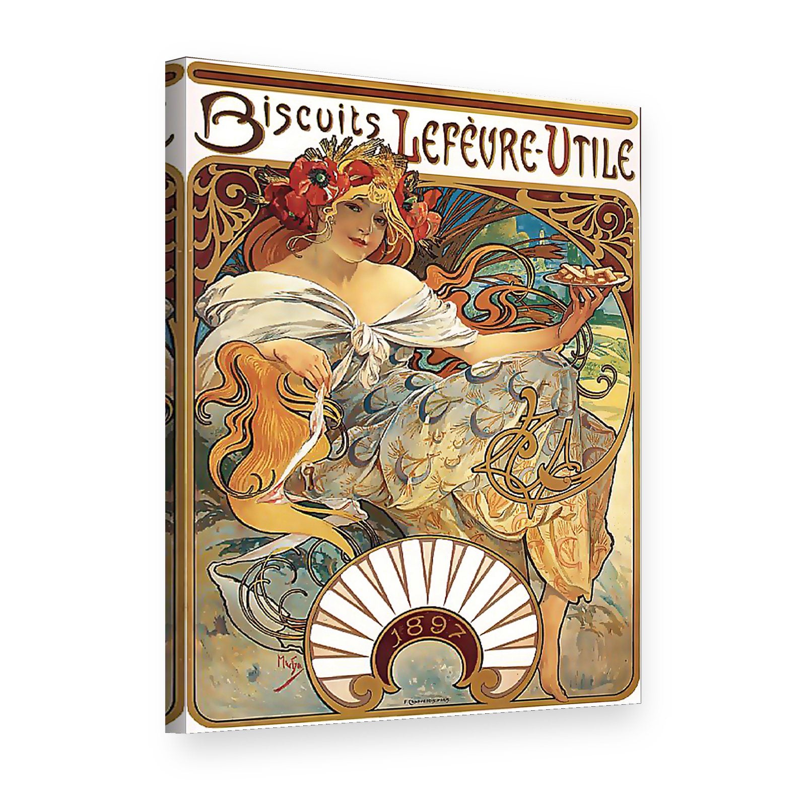 Obraz Sušienky Lefèvre-Utile – Alfons Mucha na plátne, 3D pohľad