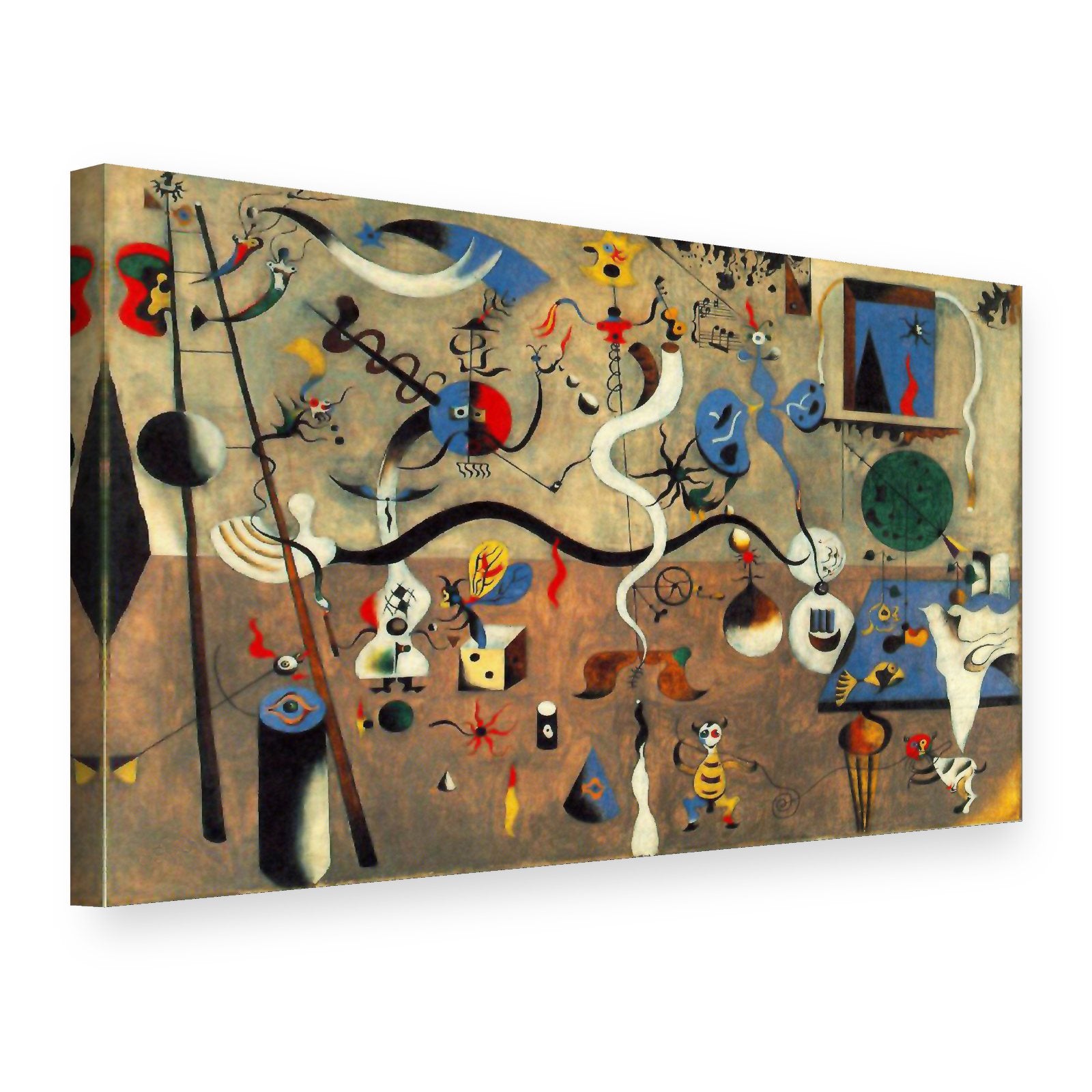 Obraz Karneval Harlekýna – Joan Miró na plátne, 3D pohľad