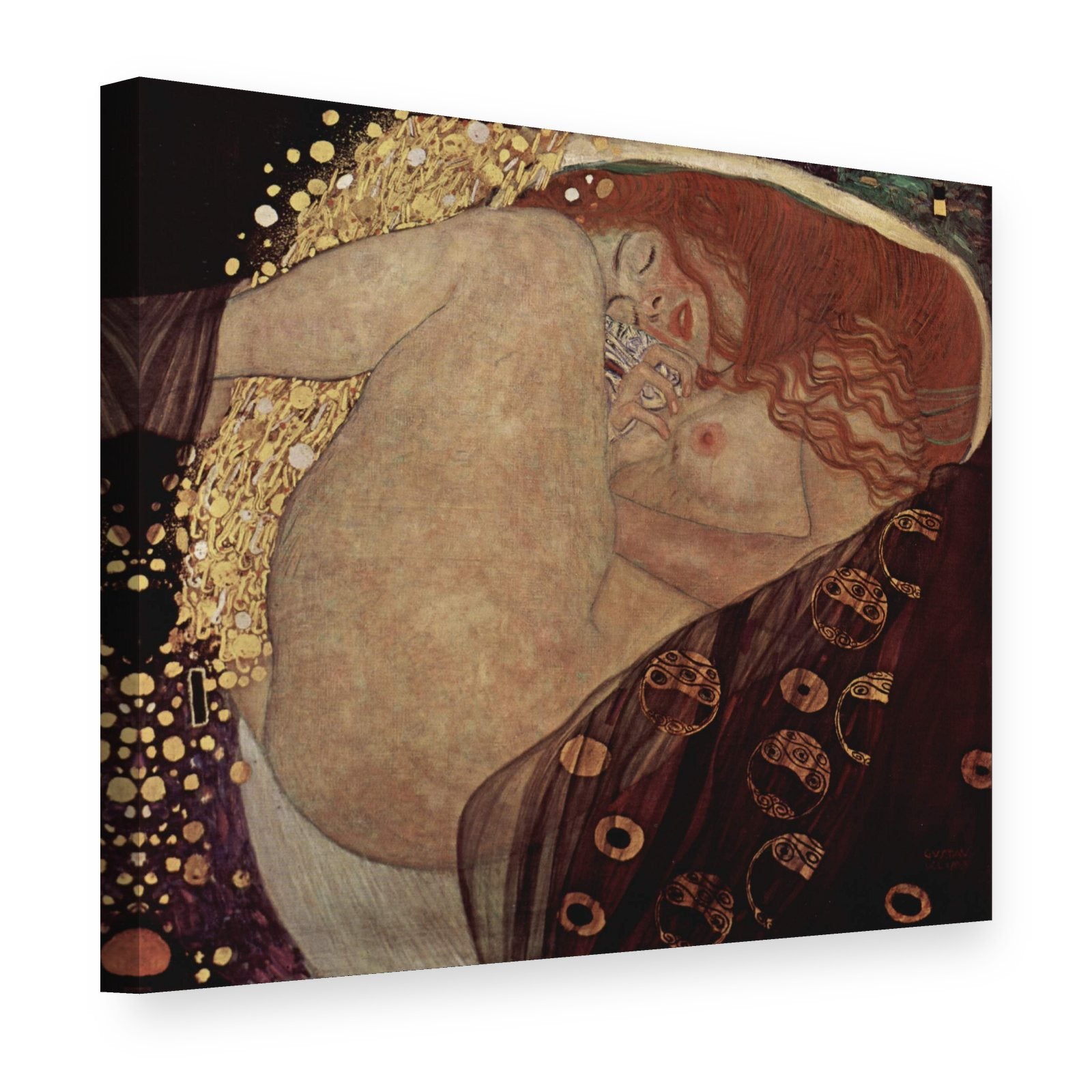 Obraz Danae – Gustav Klimt na plátne, 3D pohľad