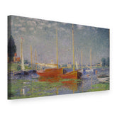 Obraz Červené lode v Argenteuil – Claude Monet na plátne, 3D pohľad