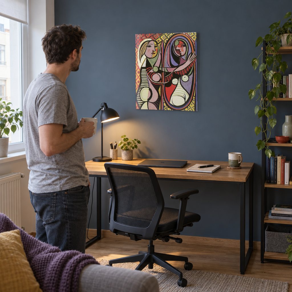 Obraz Dievča pred zrkadlom – Pablo Picasso na plátne v pracovni