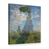Obraz Žena so slnečníkom – Claude Monet na plátne, 3D pohľad
