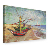 Obraz Rybárske člny na pláži v Saintes-Maries – Vincent van Gogh na plátne, 3D pohľad