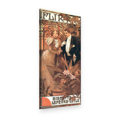 Obraz Flirt – Alfons Mucha na plátne, 3D pohľad