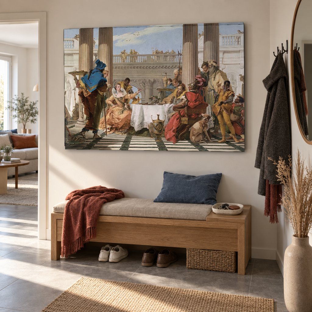 Obraz Kleopatrina hostina – Giambattista Tiepolo na plátne v predsieni